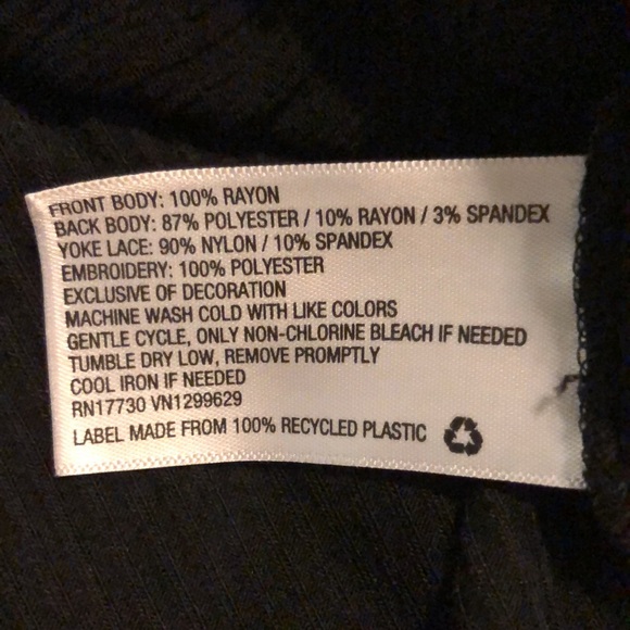 Knox Rose embroidered sleeveless swing top w/lace & keyhole back -size M - Picture 15 of 15